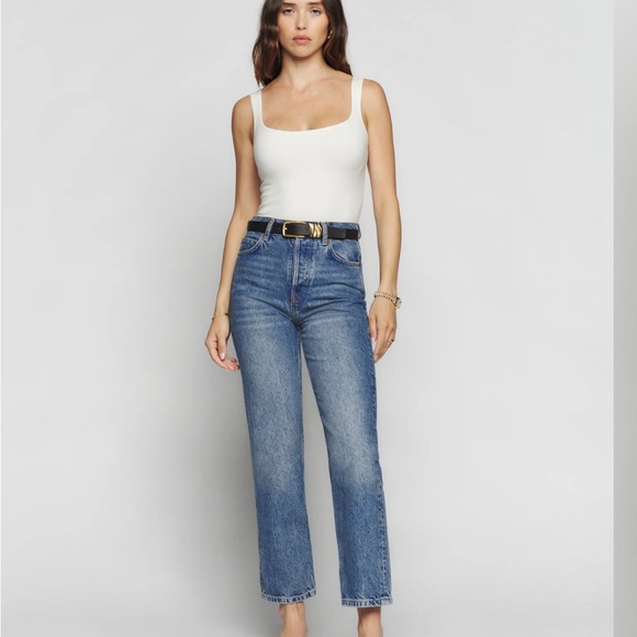 Reformation Denim - NWT Reformation Cynthia High Rise Straight Cropped Jeans 27